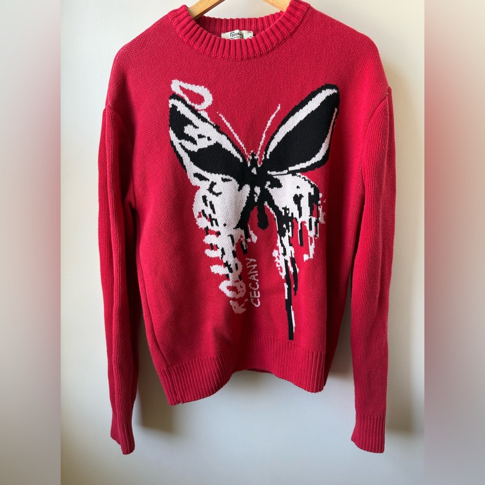 CECANY Cotton Moth‎ Sweater Streetwear Edgy Graphic Modern Bold Cotton Casual M